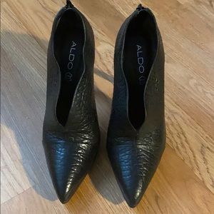 Aldo Snake Print 5” Platform Booties